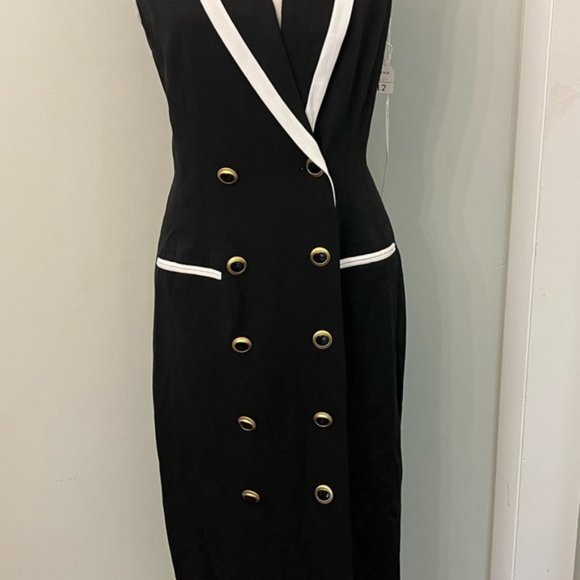 Danny & Nicole Double Breasted Dress Size 12 NWT Black & White - Picture 5 of 9